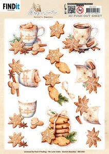 3D Pushout Sheet - Berries Beauties - Cosy WInter - Cosy Cookies SB11062