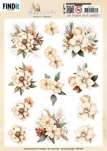 3D Pushout Sheet - Berries Beauties - Cosy WInter - Cosy Flowers SB11063