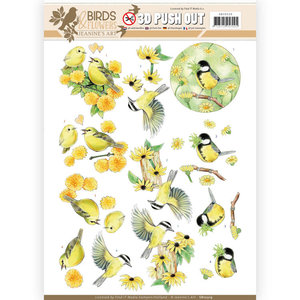 SB10319 3D Pushout - Jeanine's Art - Birds and Flowers - Yellow birds