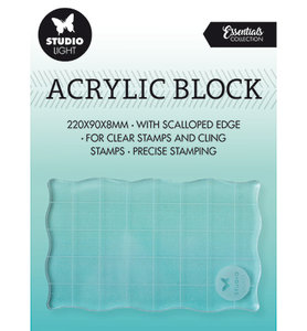 SL-ES-ASB03 - SL Acrylic stamp block for clear and cling stamps with grid Essentials nr.03 - 50x80x8 mm
