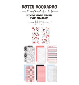 Dutch Doobadoo CraftyKit Slimline Sweet Polar bear 21x10,5cm 473.005.037