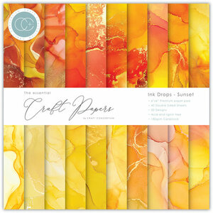 Essential Craft Papers 6x6 Inch Paper Pad Ink Drops Sunset (CCEPAD024B)