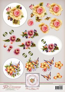 Ann's Paper Art 3D Decoupage Sheet Spring Flowers APA3D024