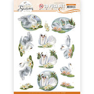 3D Push Out - Amy Design - Elegant Swans - Love Swans SB10648