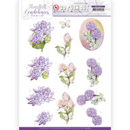 3D Push Out - Jeanine's Art - Heartfelt Condolences - Purple Flowers SB10667