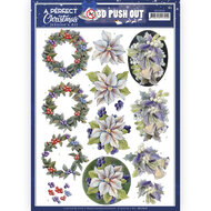 3D Push Out - Jeanine's Art - A Perfect Christmas - Purple Christmas Flowers SB10606