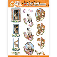 3D Push Out - Amy Design - Fur Friends - Cat on the Wall SB10678