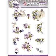 3D Push Out - Precious Marieke - Purple Passion - Purple Violets SB10683