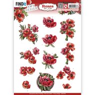 3D Push Out - Amy Design - Roses Are Red - Poppies SB10744