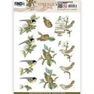 3D Push Out - Jeanine's Art - Vintage Birds - Birdcage SB10750 - HJ21801