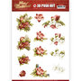 SB10458 3D Push Out - Precious Marieke - Touch of Christmas - Red Flowers