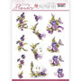 SB10501 3D Push Out - Precious Marieke - Pretty Flowers - Flowers and Swan