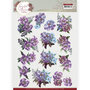 3D Cutting Sheet - Yvonne Creations - Graceful Flowers - Purple Flowers Bouquet CD11766