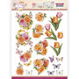 3D Push Out - Jeanine's Art - Perfect Butterfly Flowers - Orange Rose SB10639