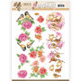 SB10320 3D Pushout - Jeanine's Art - Birds and Flowers - Pink birds