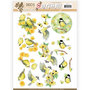 SB10319 3D Pushout - Jeanine's Art - Birds and Flowers - Yellow birds